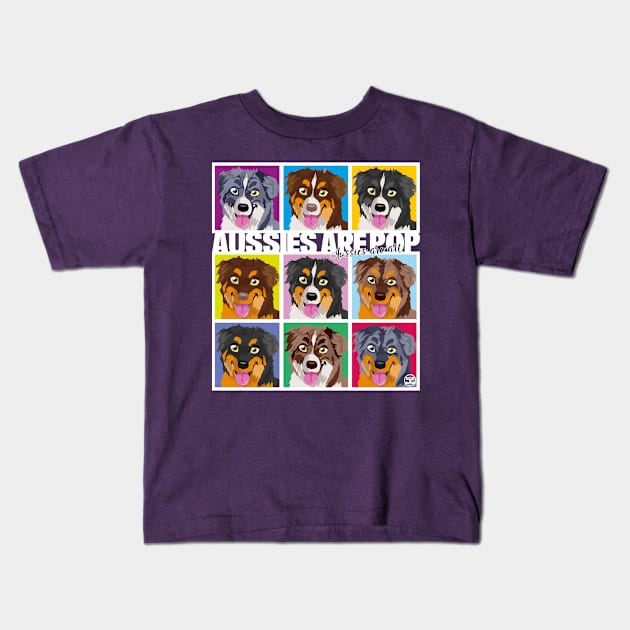 Aussies are Pop Kids T-Shirt by DoggyGraphics